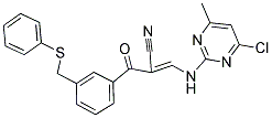 3-[(4-CHLORO-6-METHYLPYRIMIDIN-2-YL)AMINO]-2-(3-[(PHENYLTHIO)METHYL]BENZOYL)ACRYLONITRILE 结构式