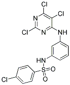 N1-(3-[(2,5,6-TRICHLOROPYRIMIDIN-4-YL)AMINO]PHENYL)-4-CHLOROBENZENE-1-SULFONAMIDE 结构式