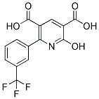 2-Hydroxy-6-[3-(trifluoromethyl)phenyl]-3,5-pyridinedicarboxylic acid 结构式