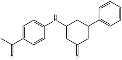 3-((4-ACETYLPHENYL)AMINO)-5-PHENYLCYCLOHEX-2-EN-1-ONE 结构式