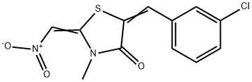 5-[(3-CHLOROPHENYL)METHYLENE]-3-METHYL-2-(NITROMETHYLENE)-1,3-THIAZOLAN-4-ONE 结构式