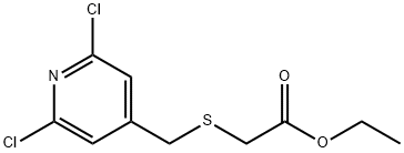 2-(((2,6-二氯吡啶-4-基)甲基)硫代)乙酸乙酯 结构式