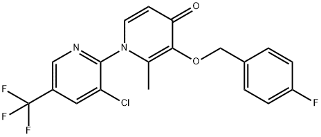 1-[3-Chloro-5-(trifluoromethyl)-2-pyridinyl]-3-[(4-fluorobenzyl)oxy]-2-methyl-4(1H)-pyridinone 结构式