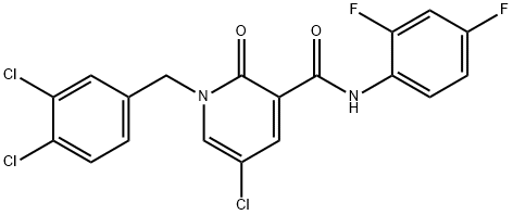 5-CHLORO-1-(3,4-DICHLOROBENZYL)-N-(2,4-DIFLUOROPHENYL)-2-OXO-1,2-DIHYDRO-3-PYRIDINECARBOXAMIDE 结构式