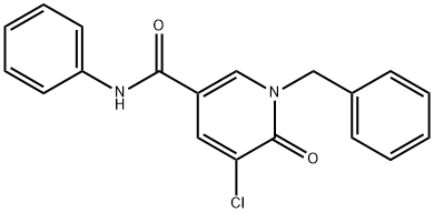 1-BENZYL-5-CHLORO-6-OXO-N-PHENYL-1,6-DIHYDRO-3-PYRIDINECARBOXAMIDE 结构式