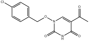 5-ACETYL-1-[(4-CHLOROBENZYL)OXY]-2,4(1H,3H)-PYRIMIDINEDIONE 结构式