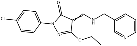 2-(4-CHLOROPHENYL)-5-ETHOXY-4-([(3-PYRIDINYLMETHYL)AMINO]METHYLENE)-2,4-DIHYDRO-3H-PYRAZOL-3-ONE 结构式