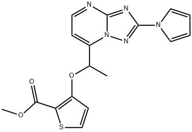 METHYL 3-(1-[2-(1H-PYRROL-1-YL)[1,2,4]TRIAZOLO[1,5-A]PYRIMIDIN-7-YL]ETHOXY)-2-THIOPHENECARBOXYLATE 结构式