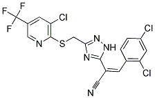 2-[3-(([3-CHLORO-5-(TRIFLUOROMETHYL)-2-PYRIDINYL]SULFANYL)METHYL)-1H-1,2,4-TRIAZOL-5-YL]-3-(2,4-DICHLOROPHENYL)ACRYLONITRILE 结构式