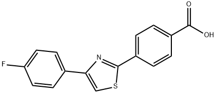 4-[4-(4-Fluorophenyl)-1,3-thiazol-2-yl]benzenecarboxylic acid 结构式