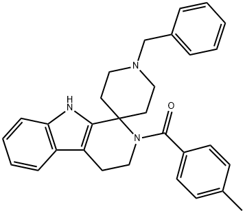 SPIRO-[N-BENZYLPIPERIDINE-4',1-(1,2,3,4-TETRAHYDRO-BETA-CARBOLINE(4-METHYLBENZAMIDE))] 结构式