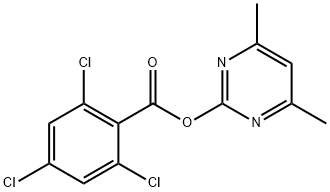 4,6-DIMETHYL-2-PYRIMIDINYL 2,4,6-TRICHLOROBENZENECARBOXYLATE 结构式