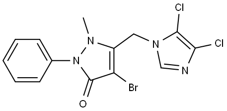 3-((4,5-Dichloroimidazolyl)methyl)-4-bromo-2-methyl-1-phenyl-3-pyrazolin-5-one 结构式