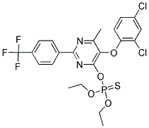 O-(5-(2,4-DICHLOROPHENOXY)-6-METHYL-2-[4-(TRIFLUOROMETHYL)PHENYL]PYRIMIDIN-4-YL) O,O-DIETHYL PHOSPHOTHIOATE 结构式