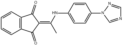 2-(((4-(1,2,4-TRIAZOLYL)PHENYL)AMINO)ETHYLIDENE)INDANE-1,3-DIONE 结构式
