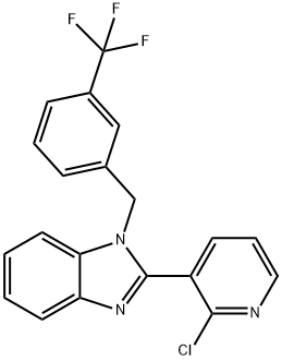 2-(2-CHLORO-3-PYRIDINYL)-1-[3-(TRIFLUOROMETHYL)BENZYL]-1H-1,3-BENZIMIDAZOLE 结构式