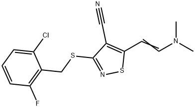3-[(2-Chloro-6-fluorobenzyl)sulfanyl]-5-[2-(dimethylamino)vinyl]-4-isothiazolecarbonitrile 结构式