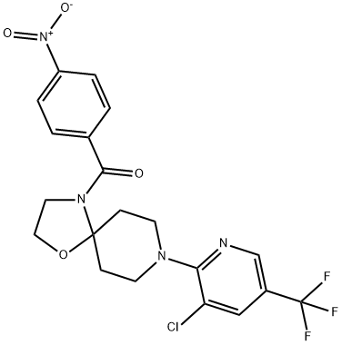 (8-[3-CHLORO-5-(TRIFLUOROMETHYL)-2-PYRIDINYL]-1-OXA-4,8-DIAZASPIRO[4.5]DEC-4-YL)(4-NITROPHENYL)METHANONE 结构式