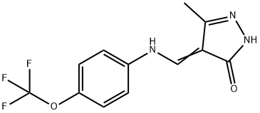 5-METHYL-4-([4-(TRIFLUOROMETHOXY)ANILINO]METHYLENE)-2,4-DIHYDRO-3H-PYRAZOL-3-ONE 结构式