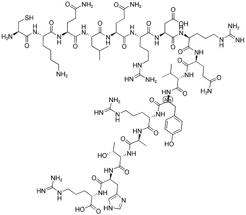 CYS-LYS-GLN-LEU-GLN-ARG-ASP-ARG-GLN-VAL-TYR-ARG-ALA-THR-HIS-ARG 结构式