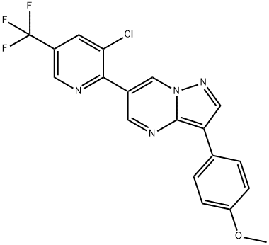 4-(6-[3-Chloro-5-(trifluoromethyl)-2-pyridinyl]pyrazolo[1,5-a]pyrimidin-3-yl)phenyl methyl ether 结构式
