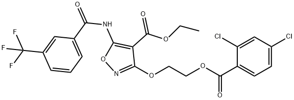 ETHYL 3-(2-[(2,4-DICHLOROBENZOYL)OXY]ETHOXY)-5-([3-(TRIFLUOROMETHYL)BENZOYL]AMINO)-4-ISOXAZOLECARBOXYLATE 结构式