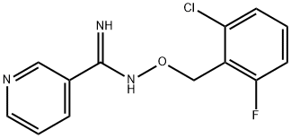 N'-[(2-CHLORO-6-FLUOROBENZYL)OXY]-3-PYRIDINECARBOXIMIDAMIDE 结构式