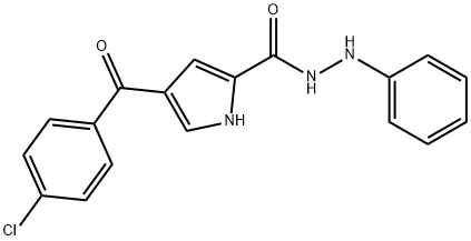 4-(4-氯苯甲酰基)-N'-苯基-1H-吡咯-2-甲酰肼 结构式