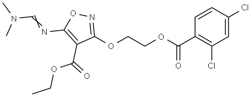 Ethyl 3-(2-[(2,4-dichlorobenzoyl)oxy]ethoxy)-5-([(dimethylamino)methylene]amino)-4-isoxazolecarboxylate 结构式