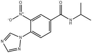 N-ISOPROPYL-3-NITRO-4-(1H-1,2,4-TRIAZOL-1-YL)BENZENECARBOXAMIDE 结构式