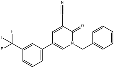 1-BENZYL-2-OXO-5-[3-(TRIFLUOROMETHYL)PHENYL]-1,2-DIHYDRO-3-PYRIDINECARBONITRILE 结构式