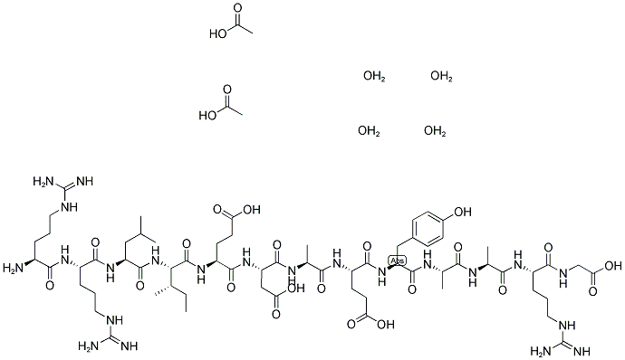Arg-Arg-Leu-Ile-Glu-Asp-Ala-Glu-Tyr-Ala-Ala-Arg-Gly 2AcOH 4H2O 结构式