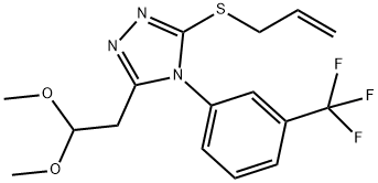 2-(5-(ALLYLSULFANYL)-4-[3-(TRIFLUOROMETHYL)PHENYL]-4H-1,2,4-TRIAZOL-3-YL)-1-METHOXYETHYL METHYL ETHER 结构式