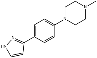 1-甲基-4-[4-(2H-吡唑-3-基)苯基]哌嗪 结构式