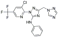 1-[3-CHLORO-5-(TRIFLUOROMETHYL)-2-PYRIDINYL]-N-PHENYL-3-(1H-1,2,4-TRIAZOL-1-YLMETHYL)-1H-1,2,4-TRIAZOL-5-AMINE 结构式