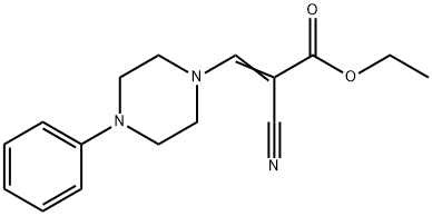 ETHYL 2-NITRILO-3-(4-PHENYLPIPERAZINYL)PROP-2-ENOATE 结构式