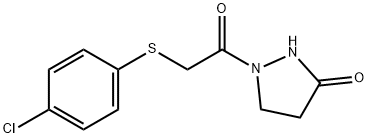 1-(2-[(4-CHLOROPHENYL)SULFANYL]ACETYL)TETRAHYDRO-3H-PYRAZOL-3-ONE 结构式