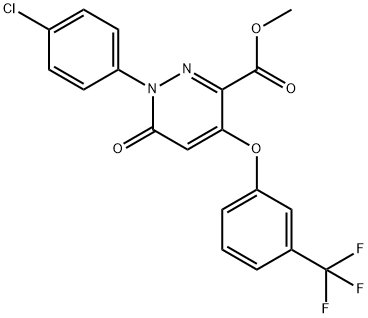 METHYL 1-(4-CHLOROPHENYL)-6-OXO-4-[3-(TRIFLUOROMETHYL)PHENOXY]-1,6-DIHYDRO-3-PYRIDAZINECARBOXYLATE 结构式