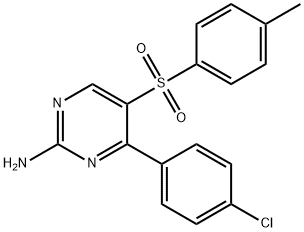 4-(4-CHLOROPHENYL)-5-[(4-METHYLPHENYL)SULFONYL]-2-PYRIMIDINAMINE 结构式