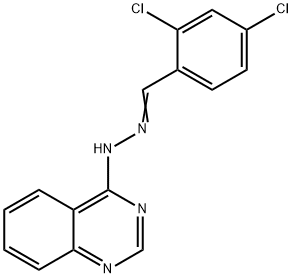 2,4-DICHLOROBENZENECARBALDEHYDE N-(4-QUINAZOLINYL)HYDRAZONE 结构式