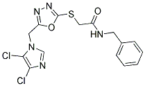 N1-BENZYL-2-((5-[(4,5-DICHLORO-1H-IMIDAZOL-1-YL)METHYL]-1,3,4-OXADIAZOL-2-YL)THIO)ACETAMIDE 结构式