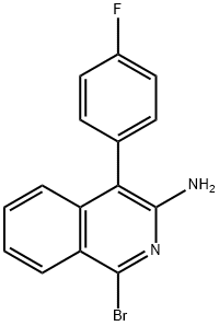 1-BROMO-4-(4-FLUOROPHENYL)-3-ISOQUINOLINAMINE 结构式