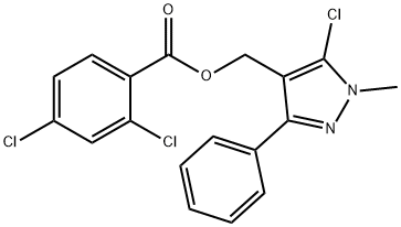 (5-CHLORO-1-METHYL-3-PHENYL-1H-PYRAZOL-4-YL)METHYL 2,4-DICHLOROBENZENECARBOXYLATE 结构式