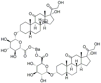 5BETA-PREGNAN-3ALPHA,17ALPHA,21-TRIOL-11,20-DIONE 3-(O->1BETA)-D-GLUCOPYRANOSIDURONIC ACID BARIUM SALT 结构式