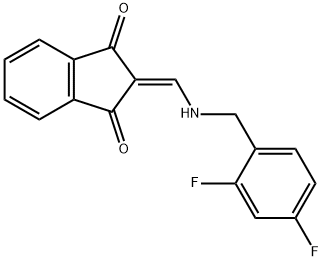 2-((((2,4-DIFLUOROPHENYL)METHYL)AMINO)METHYLENE)INDANE-1,3-DIONE 结构式