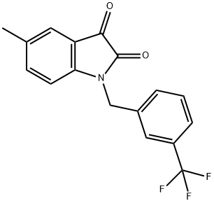 5-甲基-1-(3-(三氟甲基)苄基)二氢吲哚-2,3-二酮 结构式
