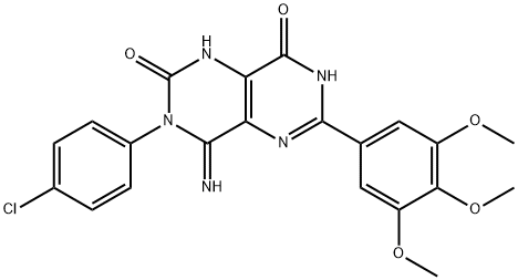 3-(4-CHLOROPHENYL)-4-IMINO-6-(3,4,5-TRIMETHOXYPHENYL)-1,3,7-TRIHYDRO-5,7-DIAZAQUINAZOLINE-2,8-DIONE 结构式