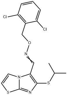 6-(ISOPROPYLSULFANYL)IMIDAZO[2,1-B][1,3]THIAZOLE-5-CARBALDEHYDE O-(2,6-DICHLOROBENZYL)OXIME 结构式