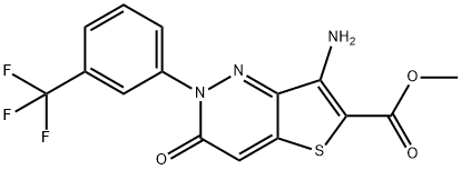 Methyl 7-amino-3-oxo-2-[3-(trifluoromethyl)phenyl]-2,3-dihydrothieno[3,2-c]pyridazine-6-carboxylate 结构式