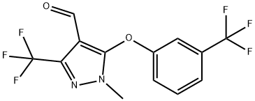 1-甲基-3-(三氟甲基)-5-(3-(三氟甲基)苯氧基)-1H-吡唑-4-甲醛 结构式